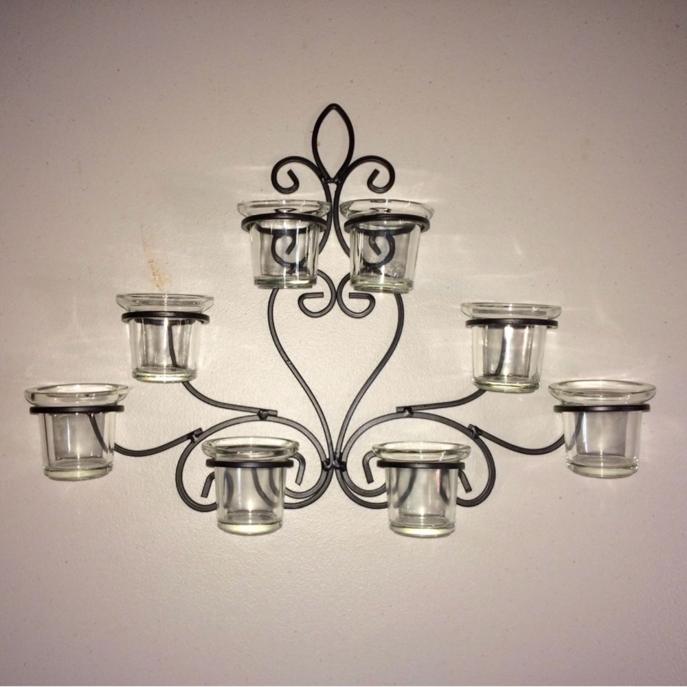 Black Metal Wall Candle Holder